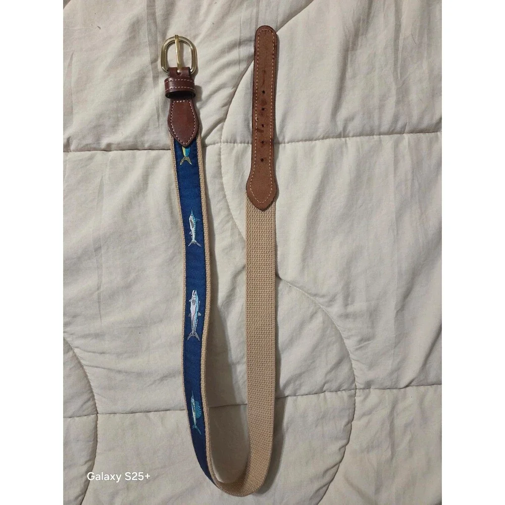 Coastal Accessories (Palmetto Moon) leather/canvas belt size 32